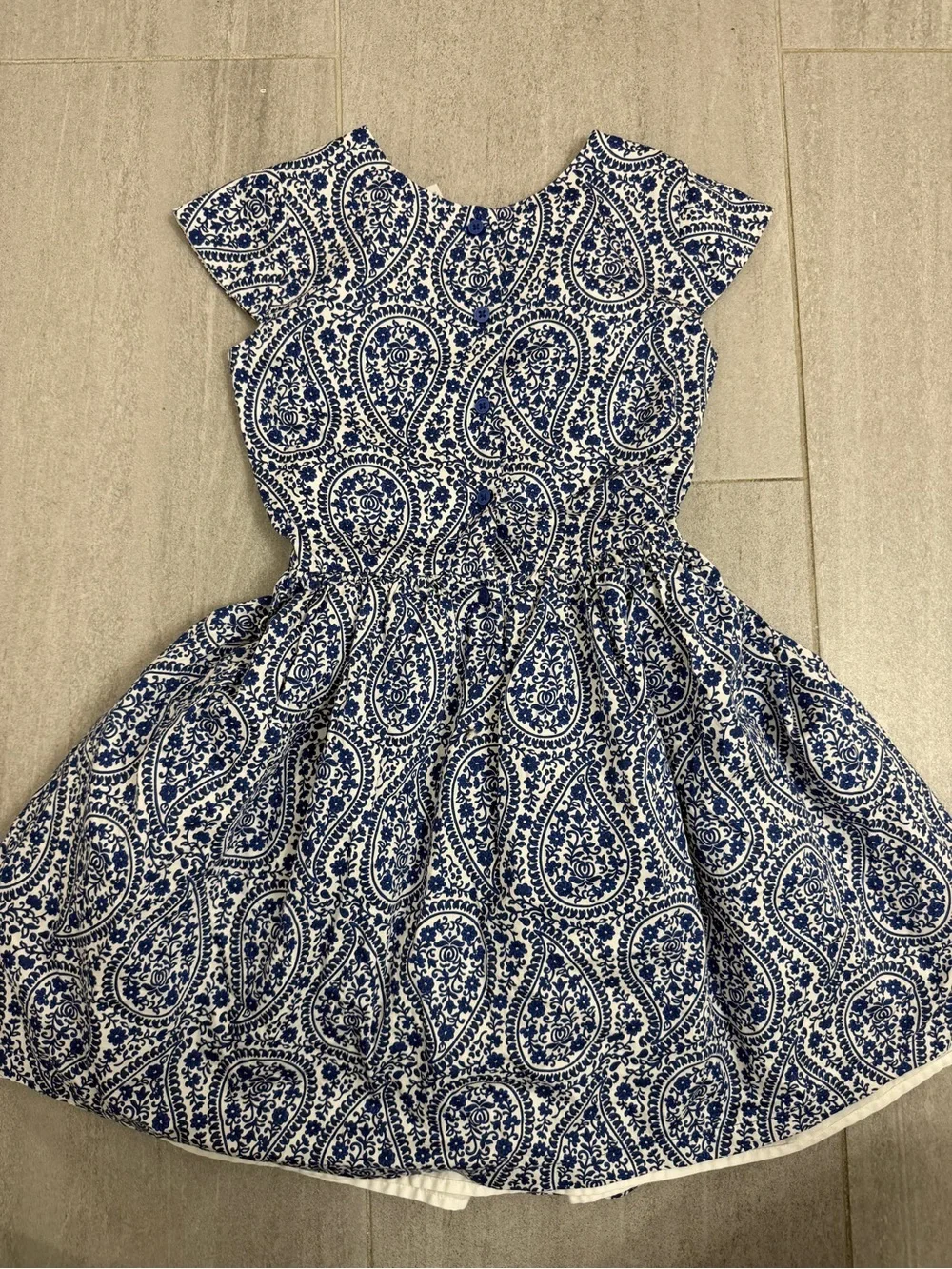 Carter's Navy and White Paisley Fit-and-Flare Dress